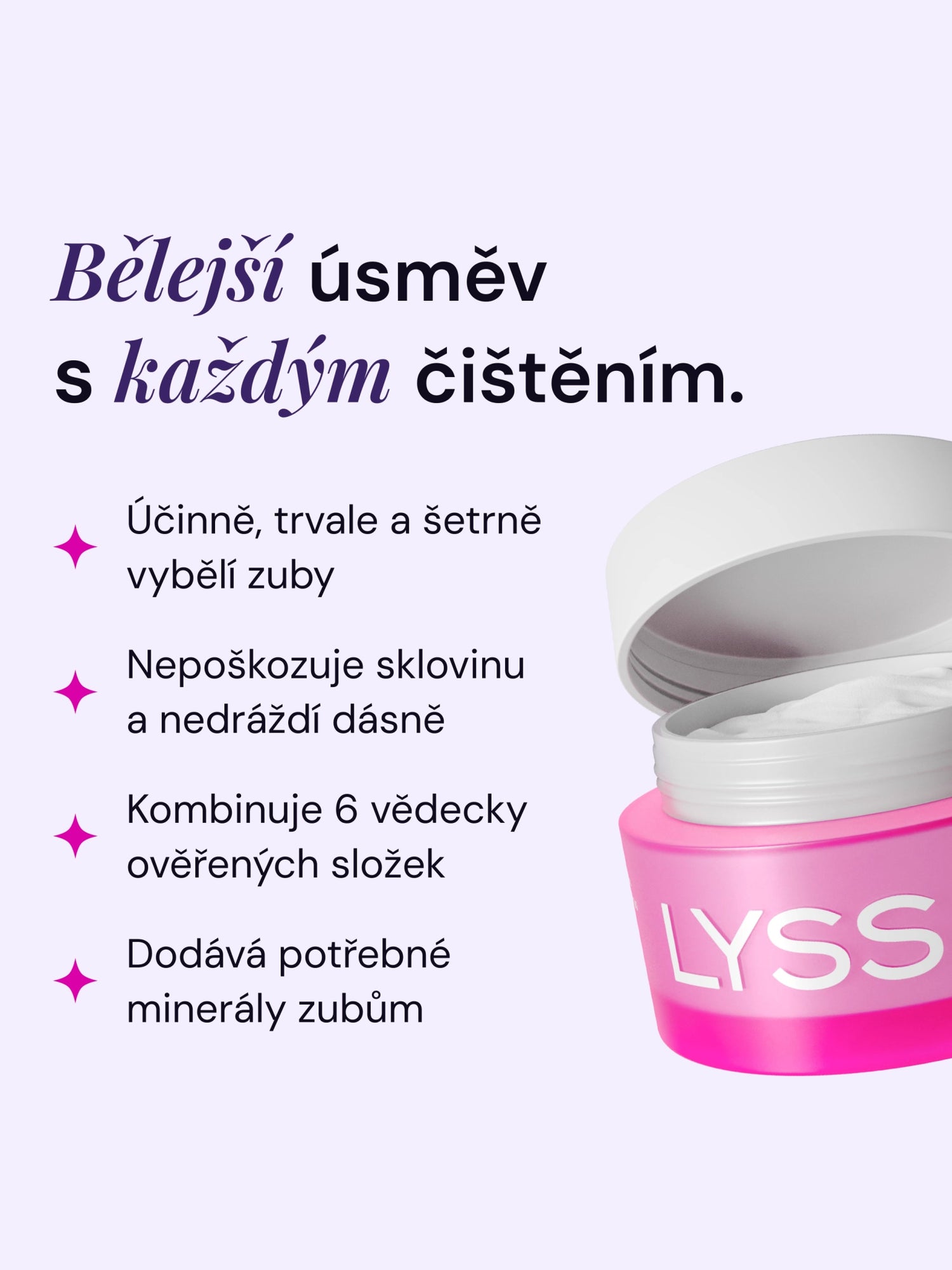 Balíček na každodenní bělení - PAP+ bělící pudr na zuby + zubní pasta LYSS - LYSS.cz