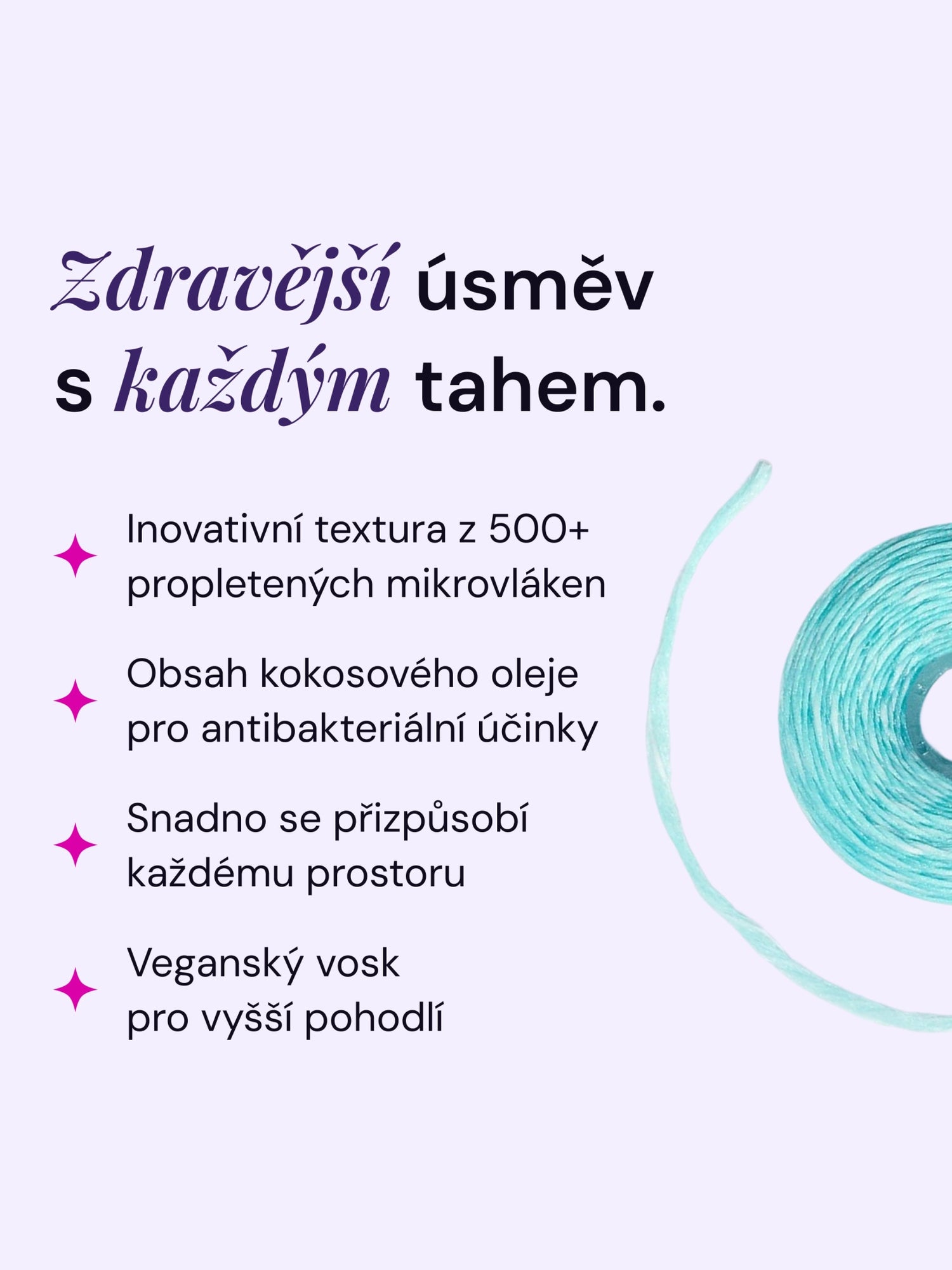 LYSS floss - dentální nit s kokosovým olejem 30m - LYSS.cz