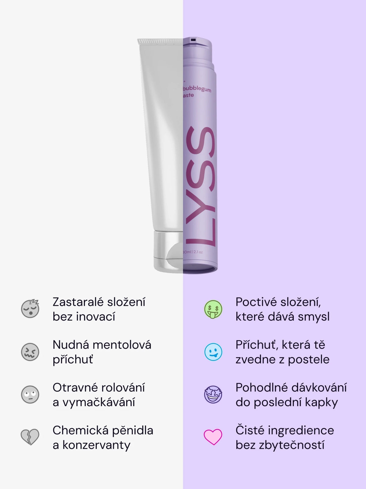 Balíček na každodenní bělení - PAP+ bělicí pudr na zuby + zubní pasta LYSS - LYSS.cz 