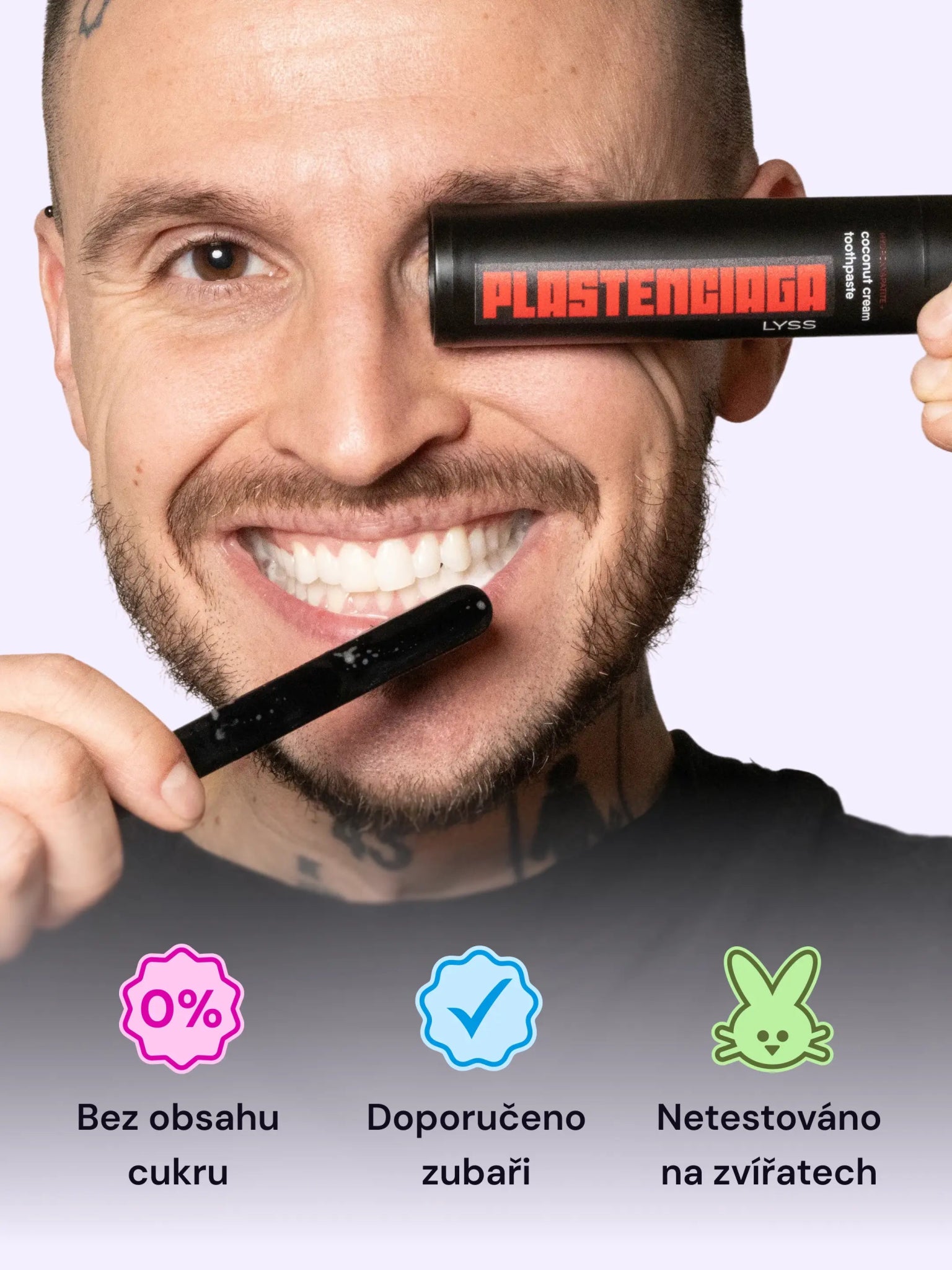LYSS x PLASTENCIAGA Kokosová bělící zubní pasta bez fluoridu - LYSS.cz
