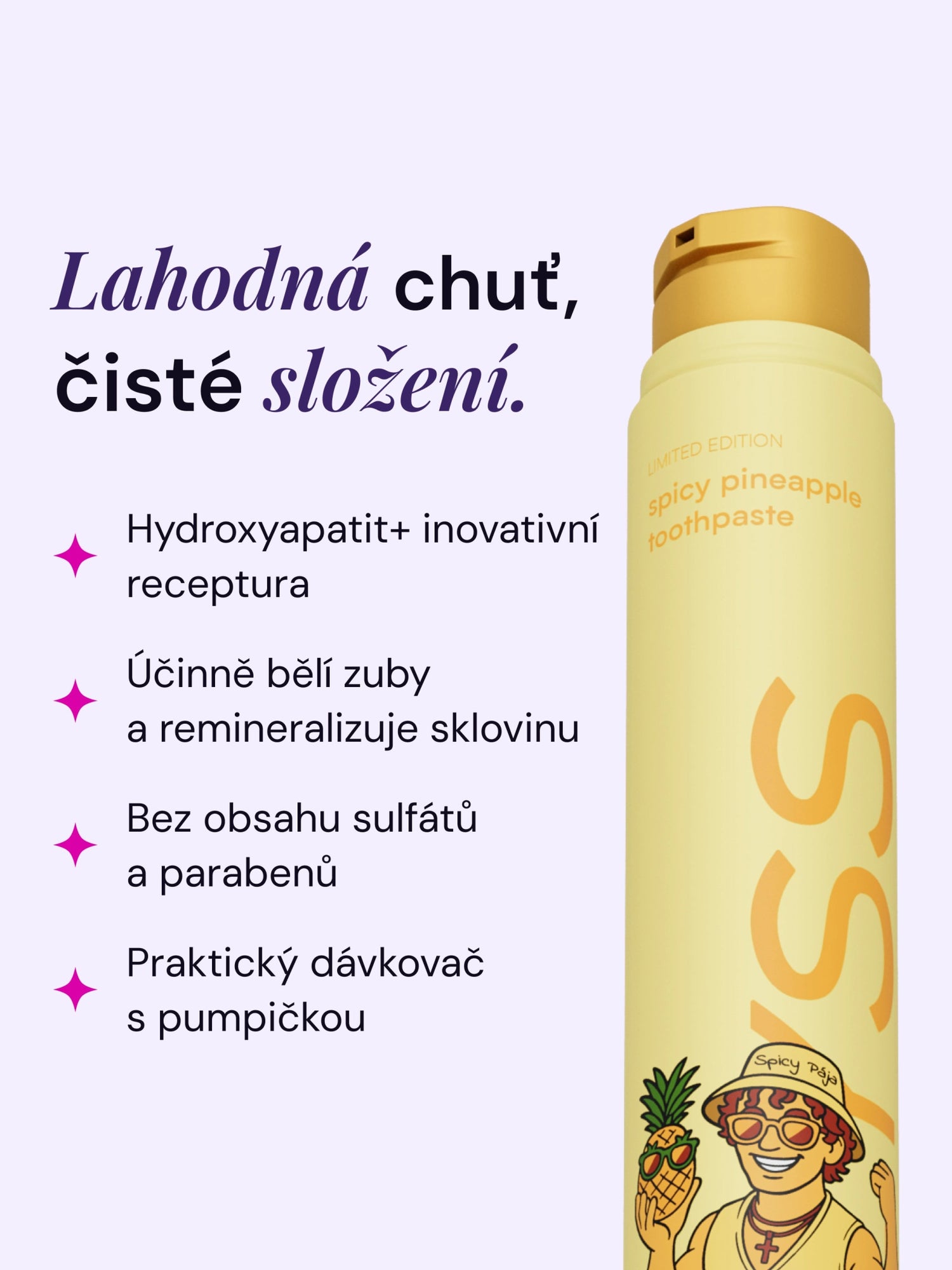 LYSS x Spicy Pája Ananasová bělící zubní pasta bez fluoridu - LYSS.cz