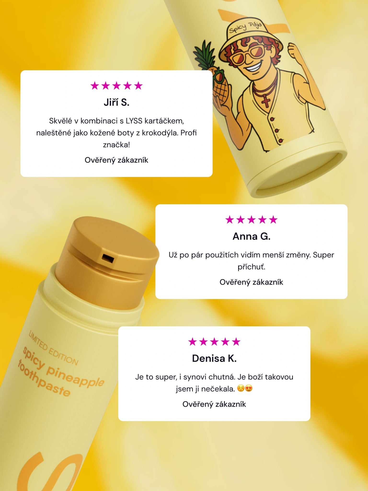 LYSS x Spicy Pája Ananasová bělící zubní pasta bez fluoridu - LYSS.cz