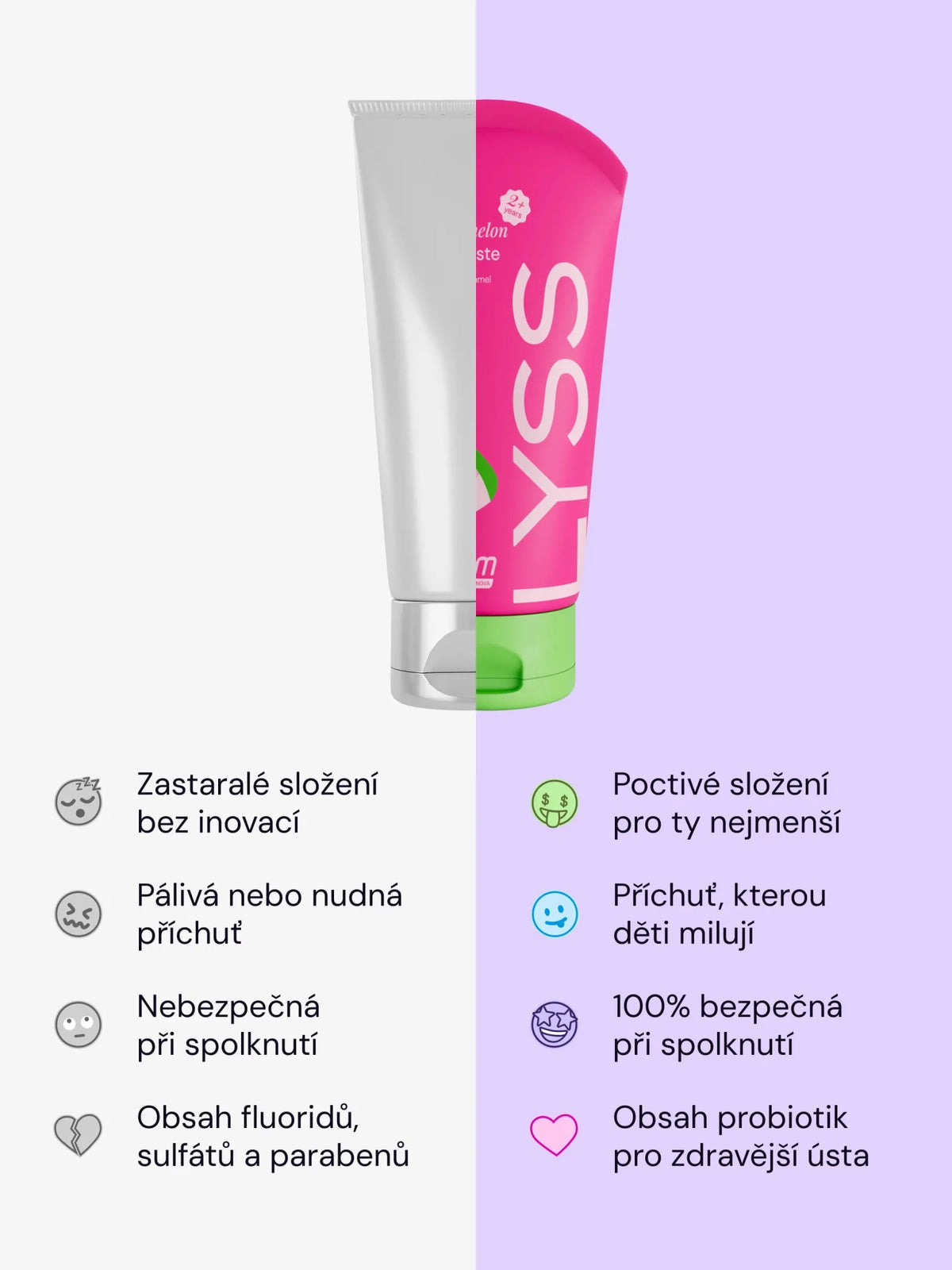 Melounová dětská zubní pasta bez fluoridu LYSS - LYSS.cz