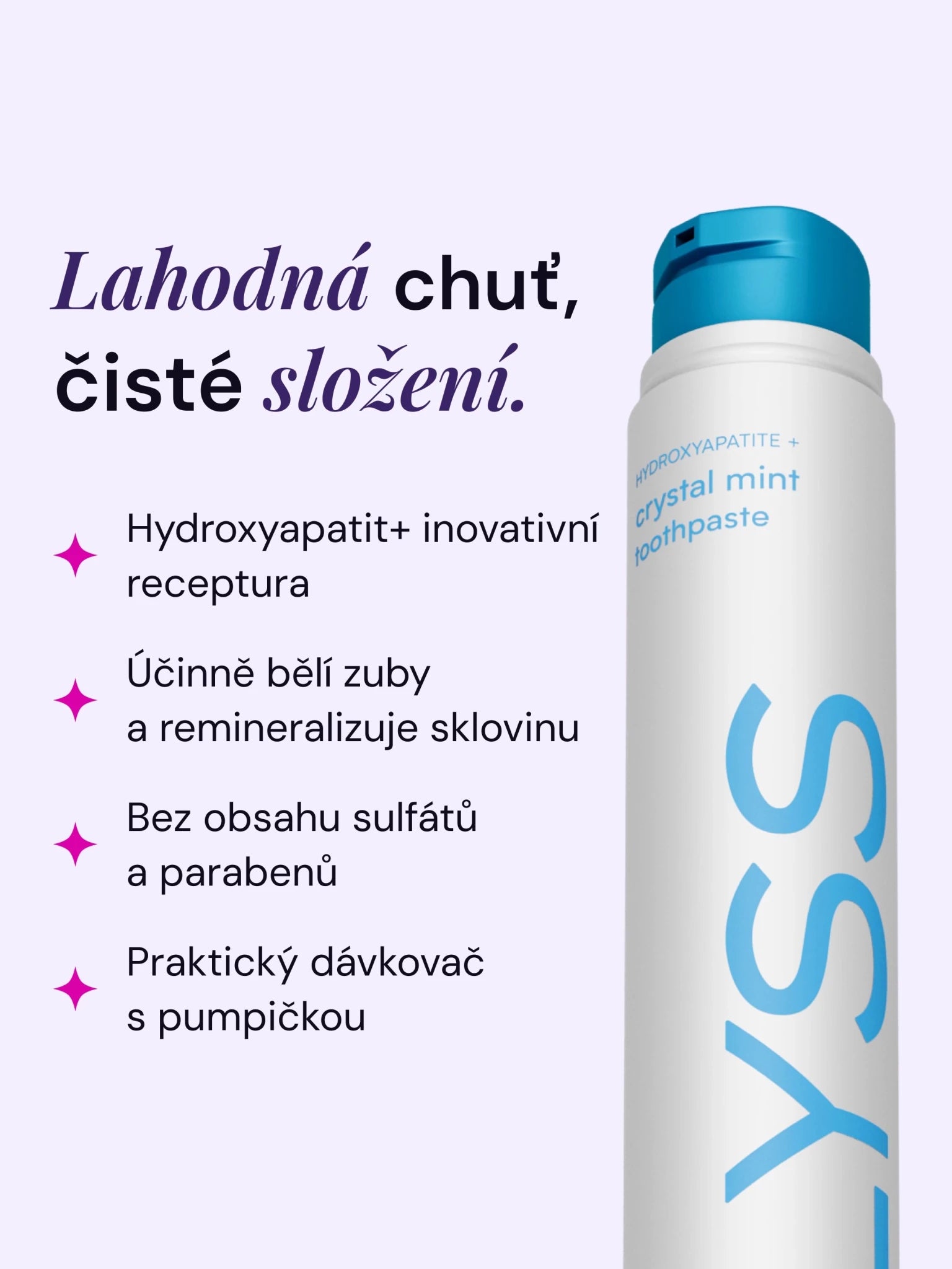 Mentolová bělicí zubní pasta bez fluoridu LYSS - LYSS.cz 