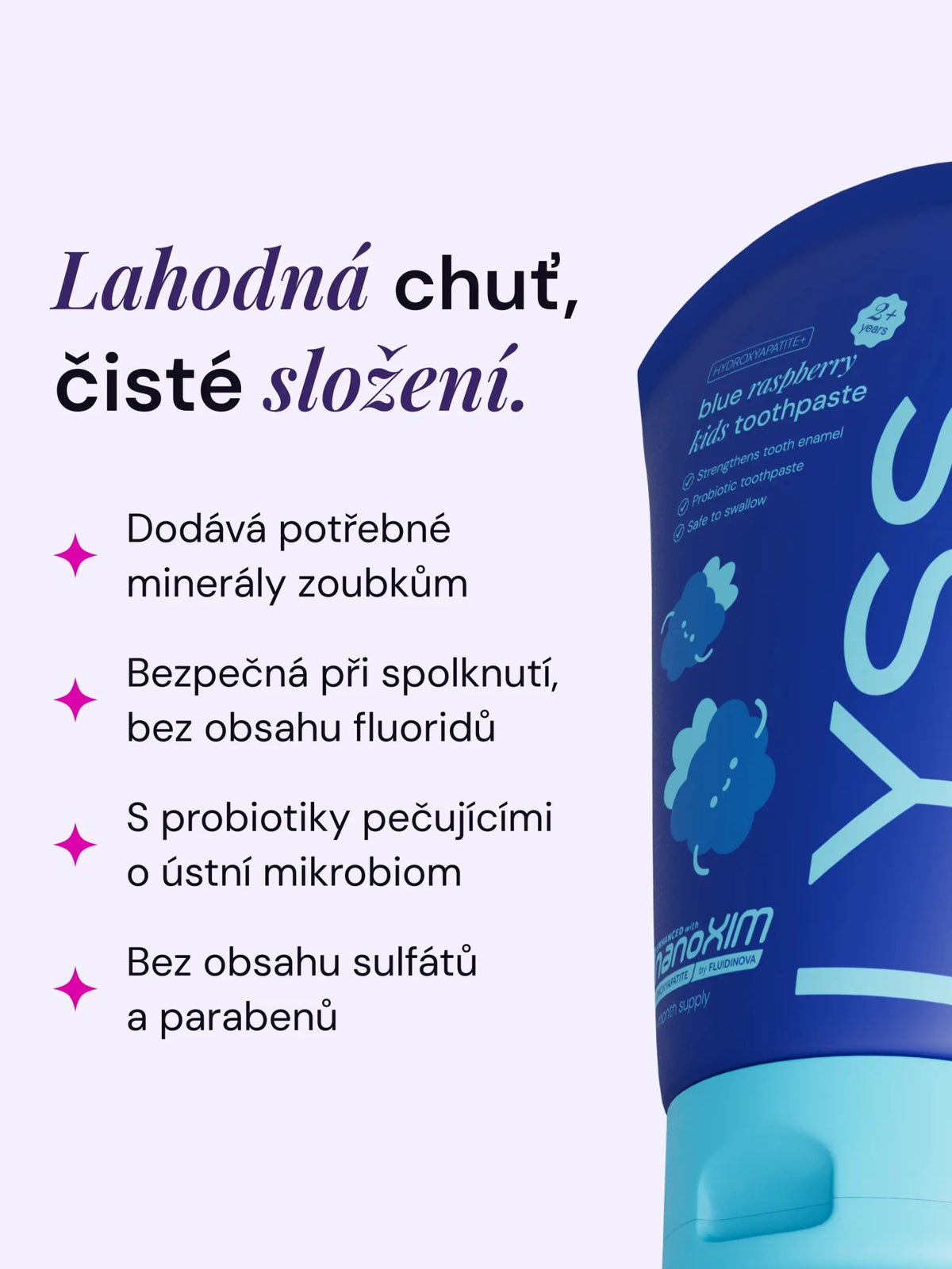 Modrá malina dětská zubní pasta bez fluoridu LYSS - LYSS.cz