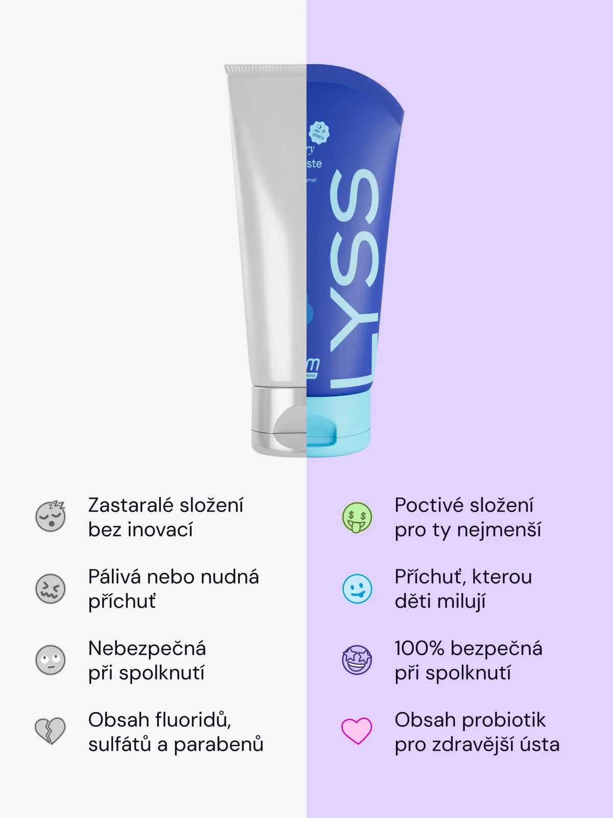 Modrá malina dětská zubní pasta bez fluoridu LYSS - LYSS.cz