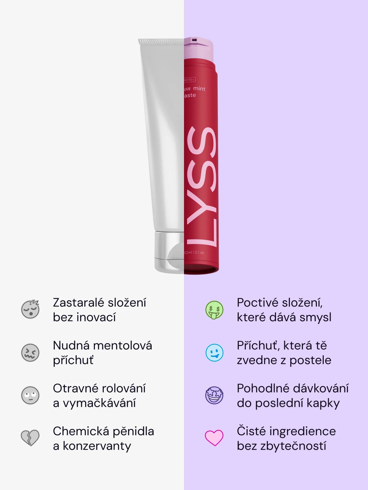 Skořicový mentol bělicí zubní pasta bez fluoridu LYSS - LYSS.cz 