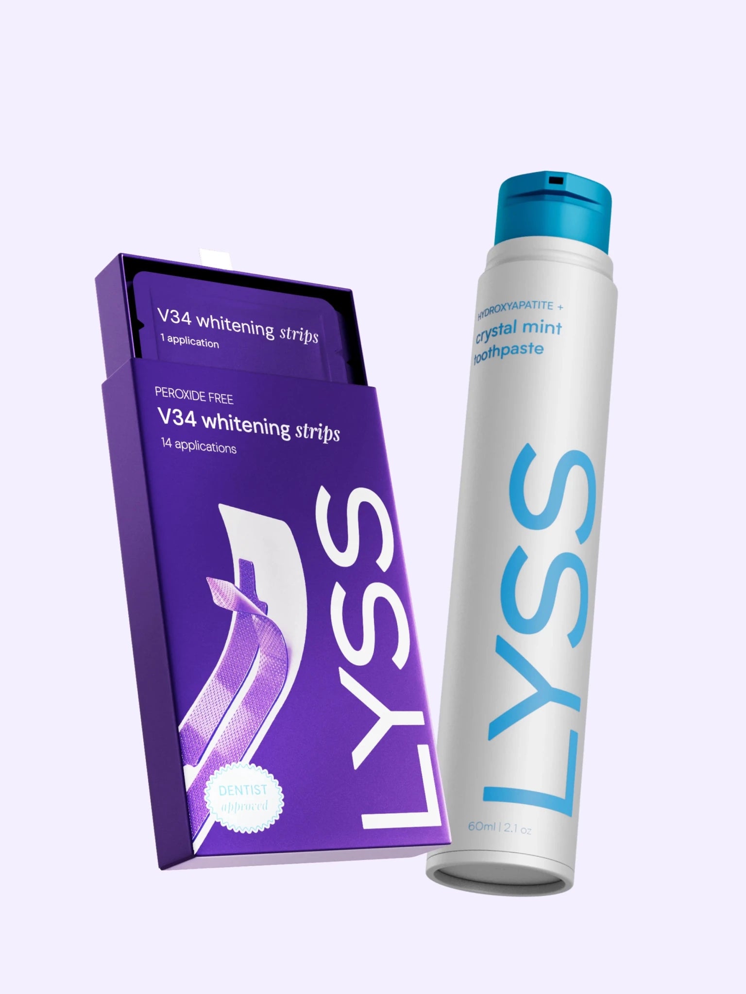 Výhodný balíček - V34 bělicí pásky + zubní pasta LYSS - LYSS.cz 