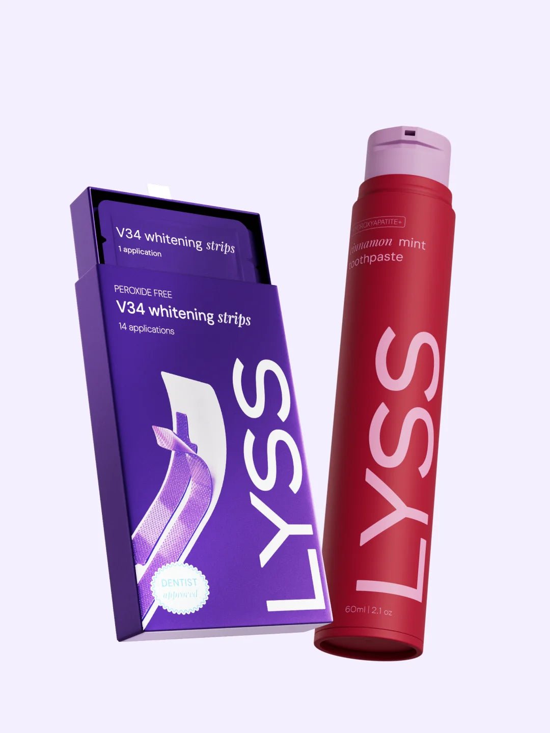 Výhodný balíček - V34 bělicí pásky + zubní pasta LYSS - LYSS.cz
